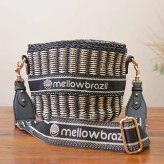 BOLSA DE PRAIA EM PALHA, C/ ALÇA E C/ FORRO - NORONHA - Preto - MELLOW BRAZIL