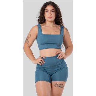 Conjunto Fitness Feminino Academia Top Esportivo e Short Cintura Alta com Bolso