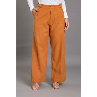 Calça Malha Feminina Pantalona Em Viscose Lemier Collection Caramelo