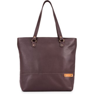 Bolsa Feminina Faculdade Cadernos/livros Couro Legítimo Marrom-escuro