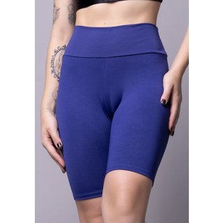 Bermuda Ciclista Bella Fiore Modas Suplex Short Cos Alto Cintura Alta De Academia Fitness Azul