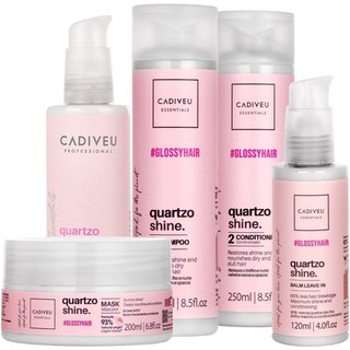 Kit Cadiveu Professional Quartzo Shine Shampoo Condicionador Balm Máscara e Protein Hair Cream (5 produtos)
