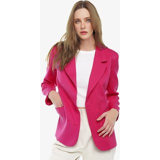 Blazer Feminino Rosa Max Fino Alfaiataria Forrado