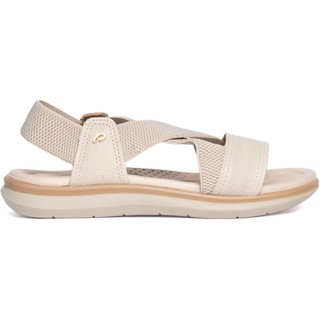 Sandália Feminina Pegada Knit Amortech Off White/Bege