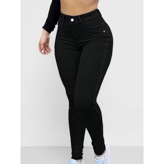 Calça Feminina Jeans Skinny SK JEANS Eleagante Casual e Confortavel Preto