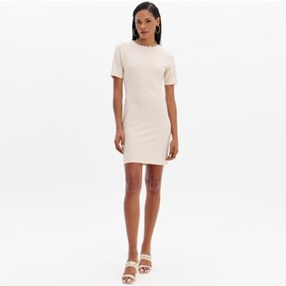 Vestido Curto Easy Lança Perfume Sleeve Ou25 Bege Feminino