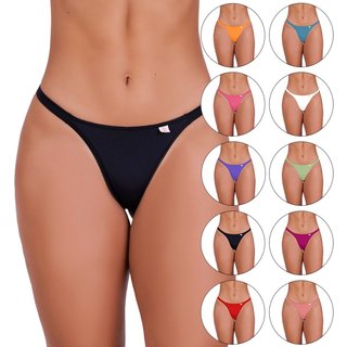 Kit 6 Calcinhas Gabi Lingerie Marquinha De Fita Feminina Tanga Fina Microfibra Sem Regulagem Moda Íntima Multicolorido