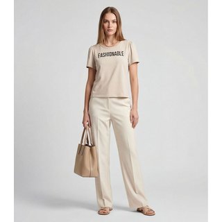 Blusa Feminina Em Visco Tricot Infinita Cor Bege