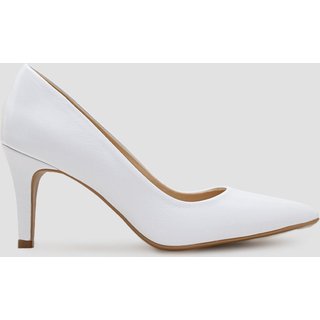 Scarpin Noiva Couro Branco CBK Salto 8cm