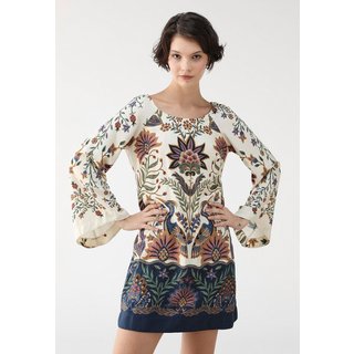 Vestido FARM Curto Jardim Maravilhoso Off-White