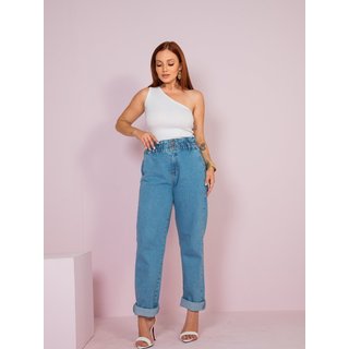 Calça Reta Novah Store Jeans Azul