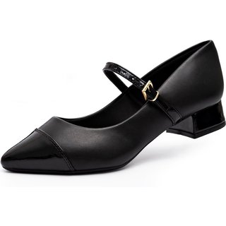 Sapato Feminino Lumiss Scarpin Boneca Mary Jane Bico Fino Preto