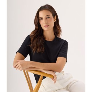 Blusa Makenji Pima Decote Careca Feminina Preta