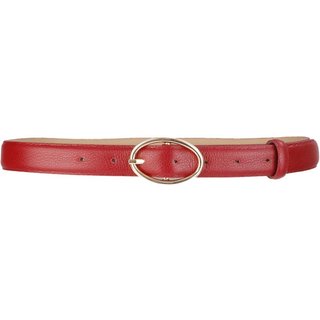 Cinto Crisfael Couro Legítimo Fivela Oval Vermelho