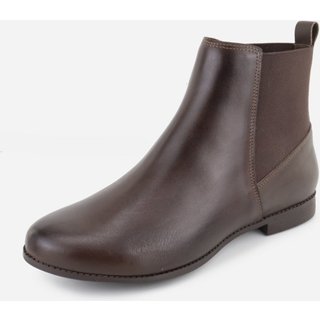 Bota em Couro Chelsea Casual Salto Baixo Maria Paula Cano Curto Expresso