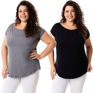 Kit 2 Blusa Feminina Academia Plus Size