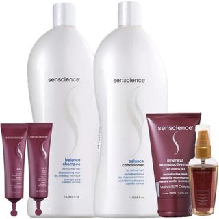 Senscience Balance Duo 1L CPR Reconstrutor 25ml Renewal Mask 150ml e True Hue Oleo 55ml