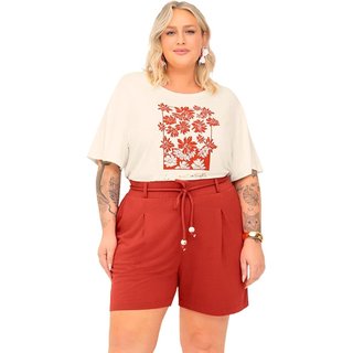 Blusa Feminina Secret Glam Estampa Flores Off White