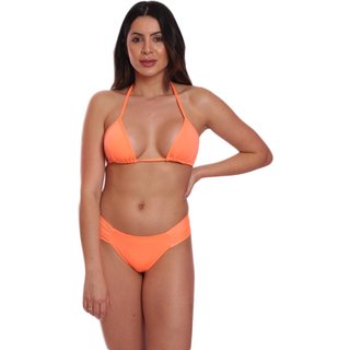 Biquíni Feminino Cortininha Com Calcinha Tanga Vih Triny Laranja