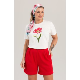 T-shirt Feminina Cianitas Off Estampa Pink Tulip