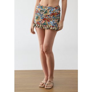 Mini Saia Feminina FARM Camponesa Floral Multicolorida