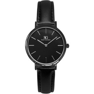 Relógio Feminino Preto Pulseira De Couro Murray Full Black 32mm