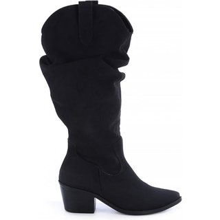 Bota Country Slouchy Joana Camurça Preto Preto