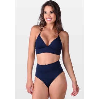 Biquíni Summer Soul Cropped Com Bojo Hot Pants Azul Escuro
