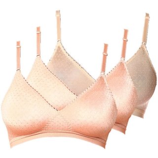 Kit com 3 Sutiãs sem Aro e sem Bojo Poás Demillus 61411 Bege