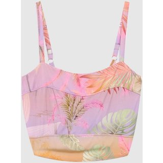 Regata Cropped Feminina Coqueiros Alça Com Regulador Em Viscose