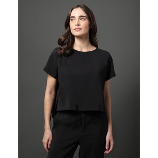 Camisa Feminina Com Degrau Frente e Costas Calvin Klein Jeans - Preto Calvin Klein Jeans