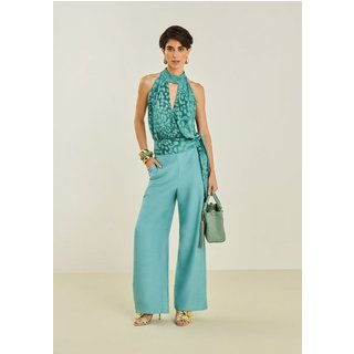 Regata Maria Valentina Solta Gola Alta Cropped Azul