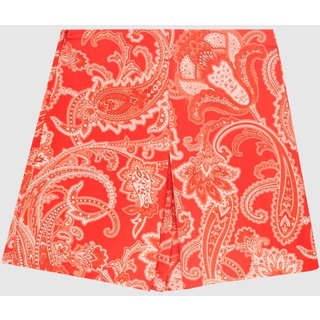 Shorts Feminino Paisley Com Pregas Em Viscose