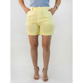 Short Feminino Mom Linho Cintura Alta Candy Colors Anticorpus