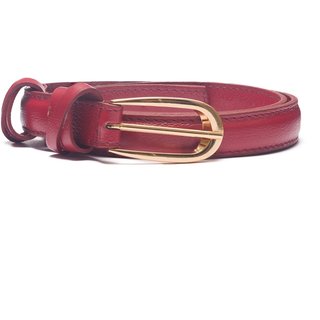 Cinto MY.NA Couro Fivela Passante em Vermelho Cereja