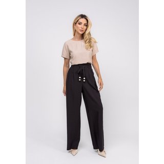 Blusa Alfaiataria Básica Manga Curta Salvatore Bege