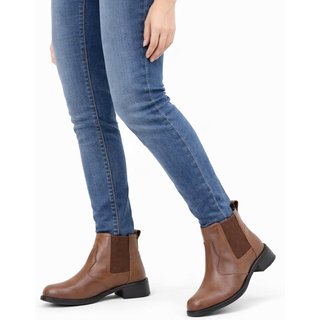 Bota Feminina Cano Curto Casual Moderna Confortavel Dia Dia Capuccino