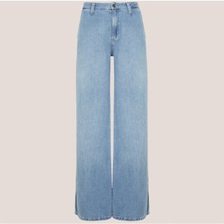 Calça Jeans Dudalina Wide Led Mid Pr26 Azul Feminino