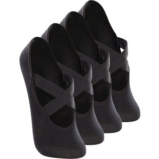 Kit 4 Pares de Sapatilhas Antiderrapante Pilates Lupo 4942-006 Preto