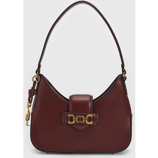 Bolsa Tiracolo Santa Lolla Logo Metalizado Bordô