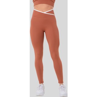 Calça Legging Feminina Poliamida Cós Cruzado Detalhe Off White Zero Transparência