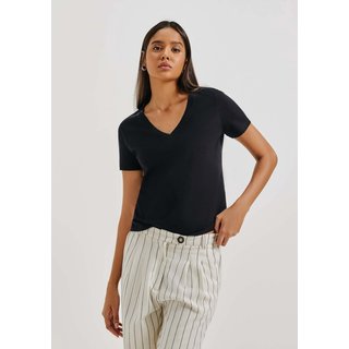 Kit 3 Blusas Básicas Feminina Em Algodão Com Decote V