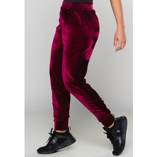 Calça Jogger MVB Modas Cintura Alta Veludo Molhado Vinho