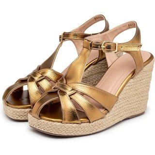 Sandalia Anabela Plataforma Corda 190100 Floater Bronze