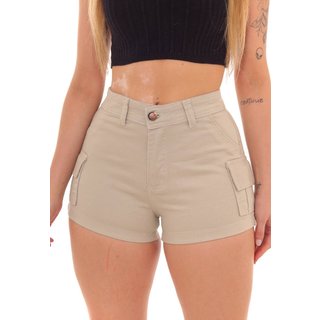 Shorts Cargo Sarja Bege Feminino