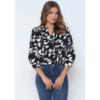 Camisa Intens Manga 3/4 Folha Preto