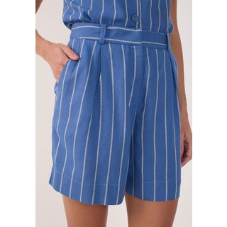 Bermuda Dress To Reta Listrada Azul