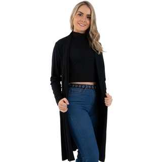Cardigan Rioutlet Viscolycra Liso Preto