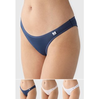 Kit 3pçs Calcinha DelRio Tanga Em Microfibra Azul-Marinho