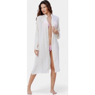 Saída De Praia Areia Branca Chemise Baly Nude